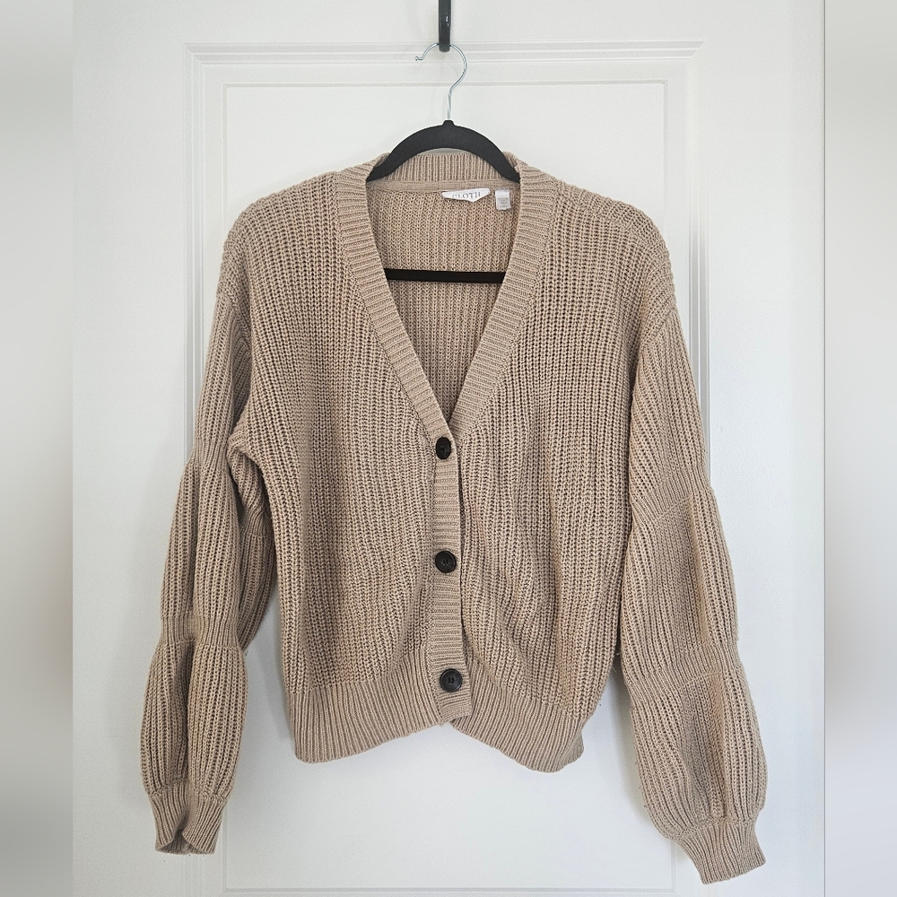 Women's Tan Cardigan Sweater
